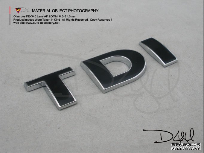 <b>TDI black chrome car stickers</b>